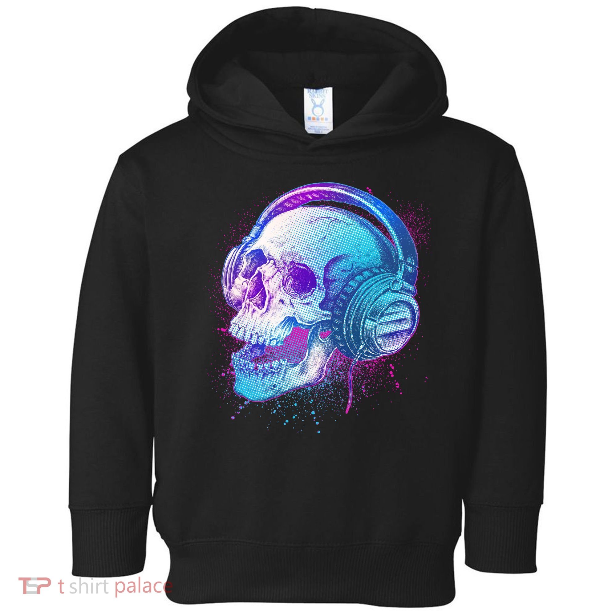 Headphones Music Lover Skull Toddler Hoodie