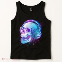 Headphones Music Lover Skull Tank Top thumb 2