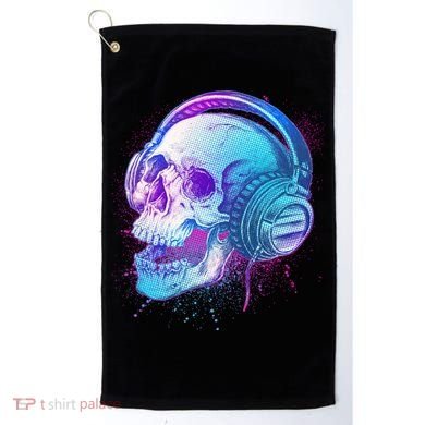 Headphones Music Lover Skull Golf Towel
