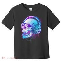 Headphones Music Lover Skull Toddler T-Shirt thumb 0