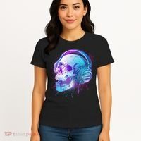 Headphones Music Lover Skull Women's T-Shirt thumb 4