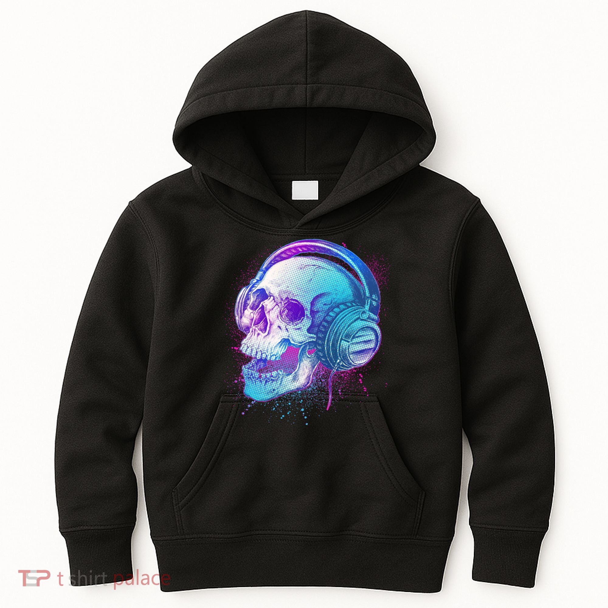 Headphones Music Lover Skull Kids Hoodie