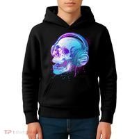 Headphones Music Lover Skull Kids Hoodie thumb 4
