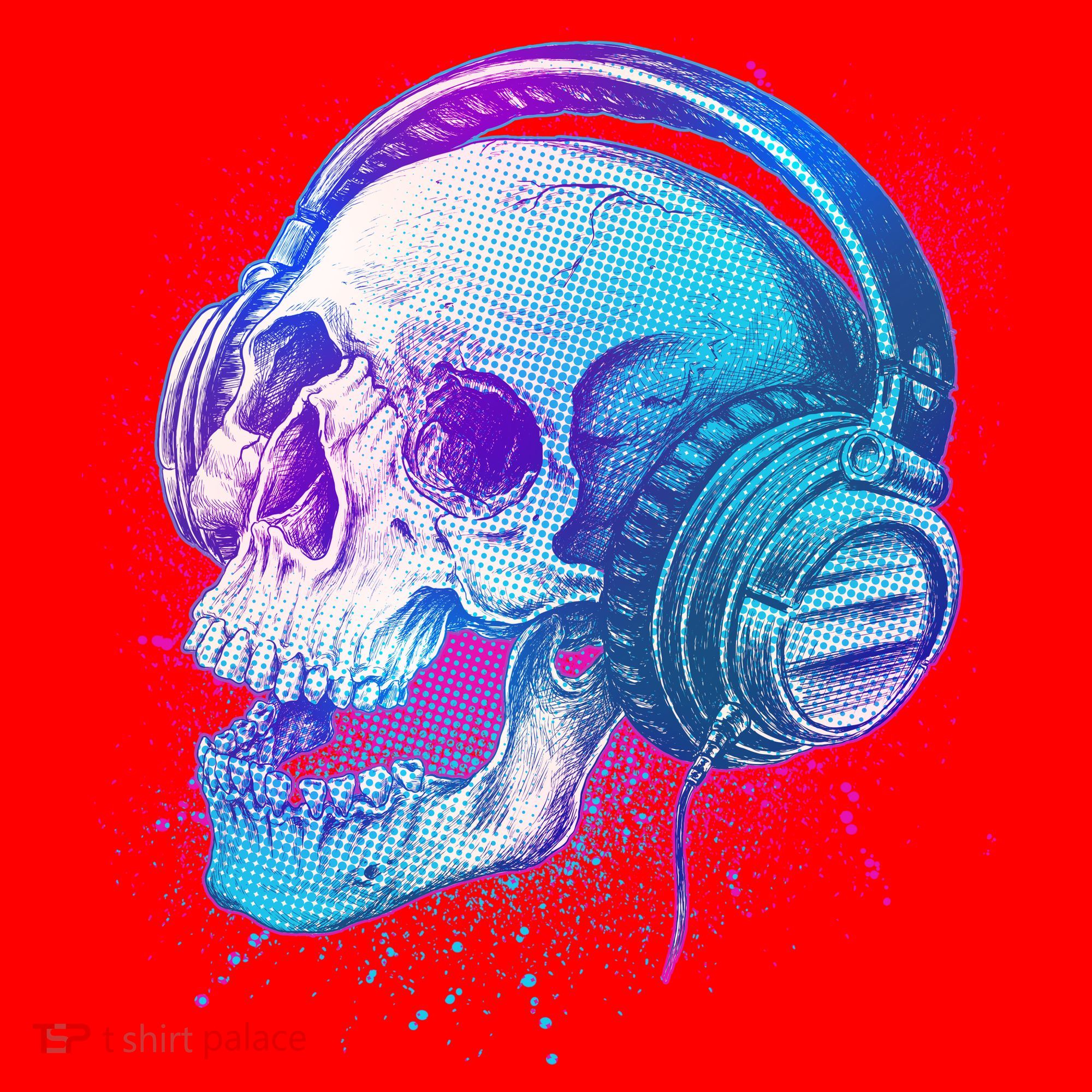 Headphones Music Lover Skull Santa Hat