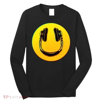 Headphones Smiley Long Sleeve Shirt