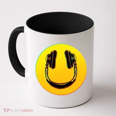 Headphones Smiley Coffee Mug