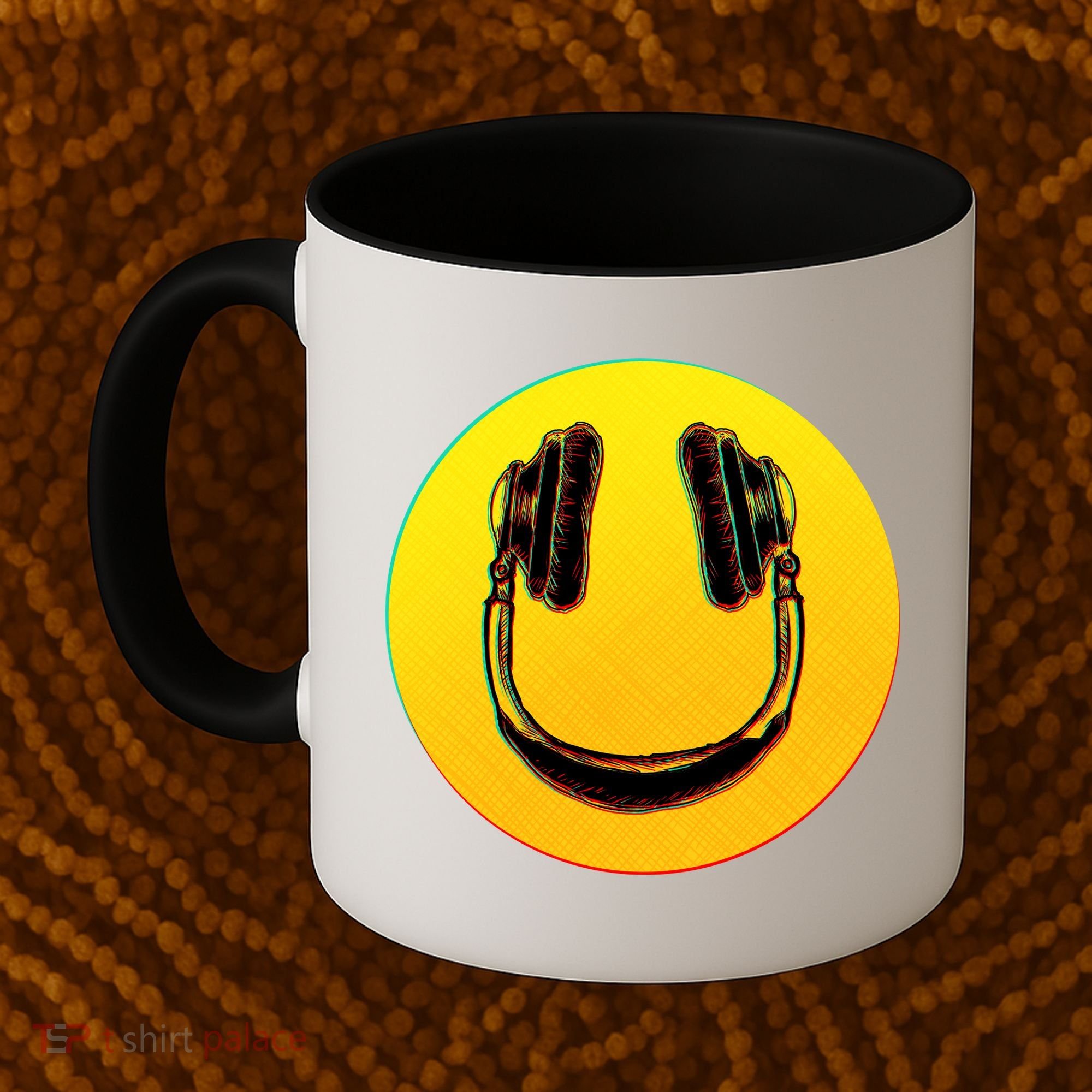 Headphones Smiley Coffee Mug