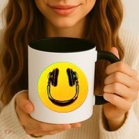 Headphones Smiley Coffee Mug thumb 3