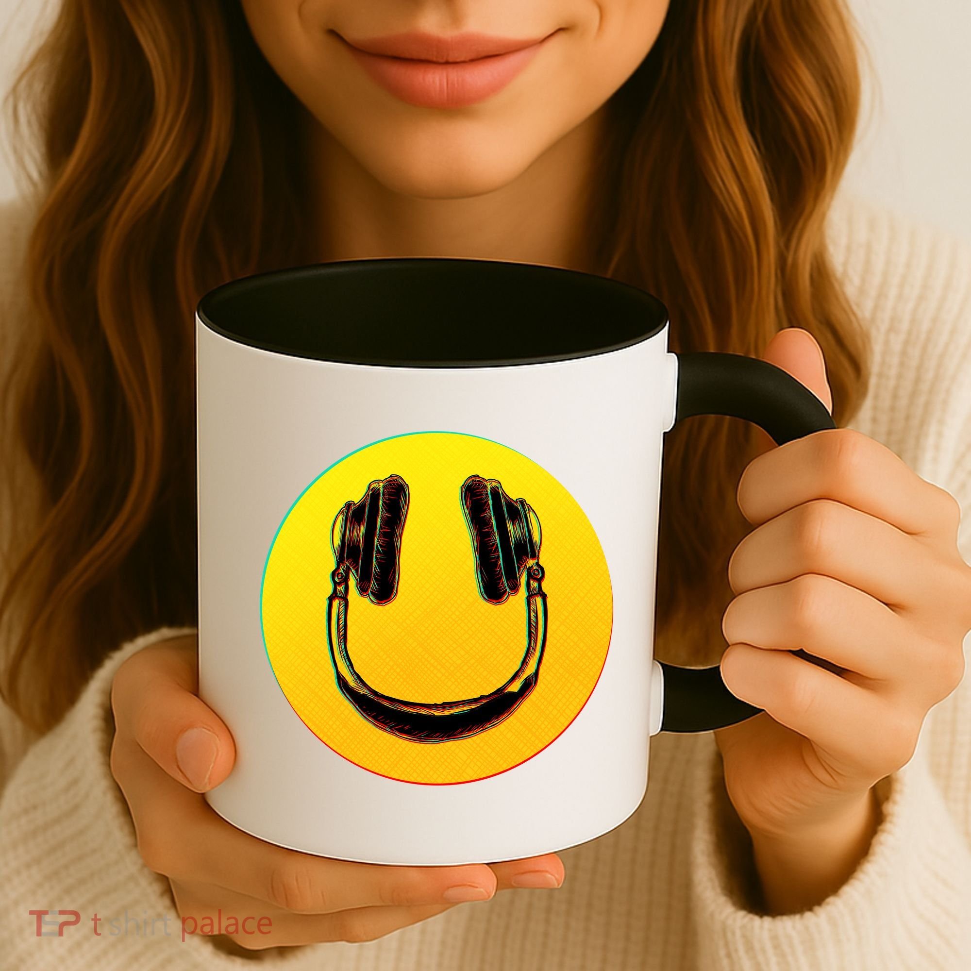 Headphones Smiley Coffee Mug