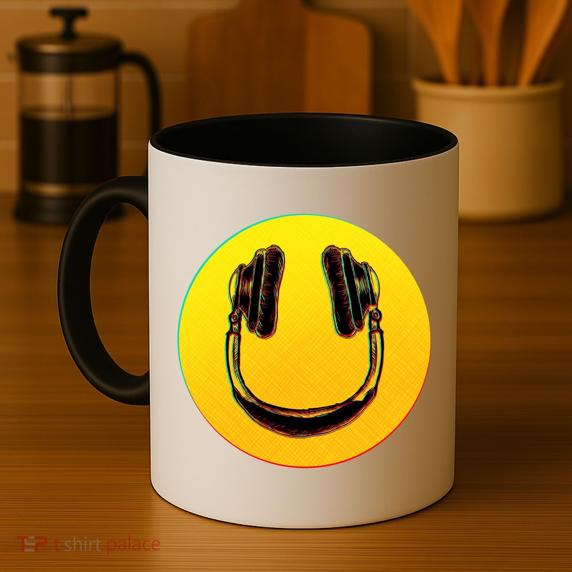 Headphones Smiley Coffee Mug
