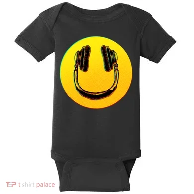 Headphones Smiley Baby Bodysuit