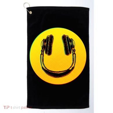 Headphones Smiley Golf Towel