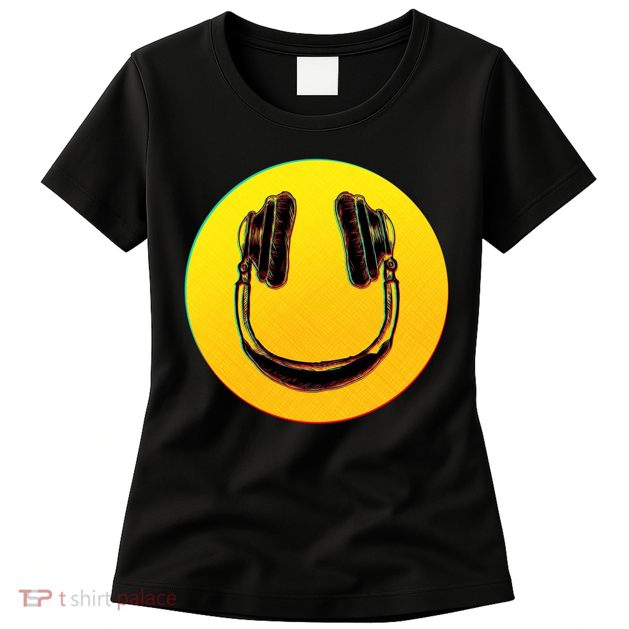 Headphones Smiley Women's T-Shirt