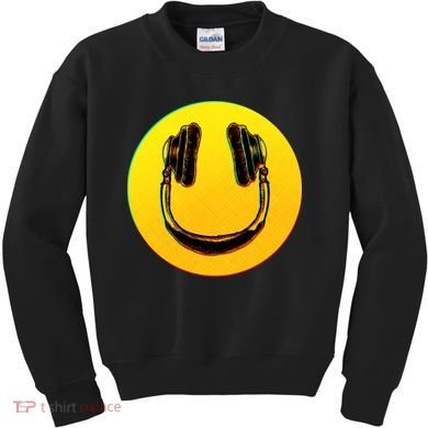 Headphones Smiley Kids Sweatshirt