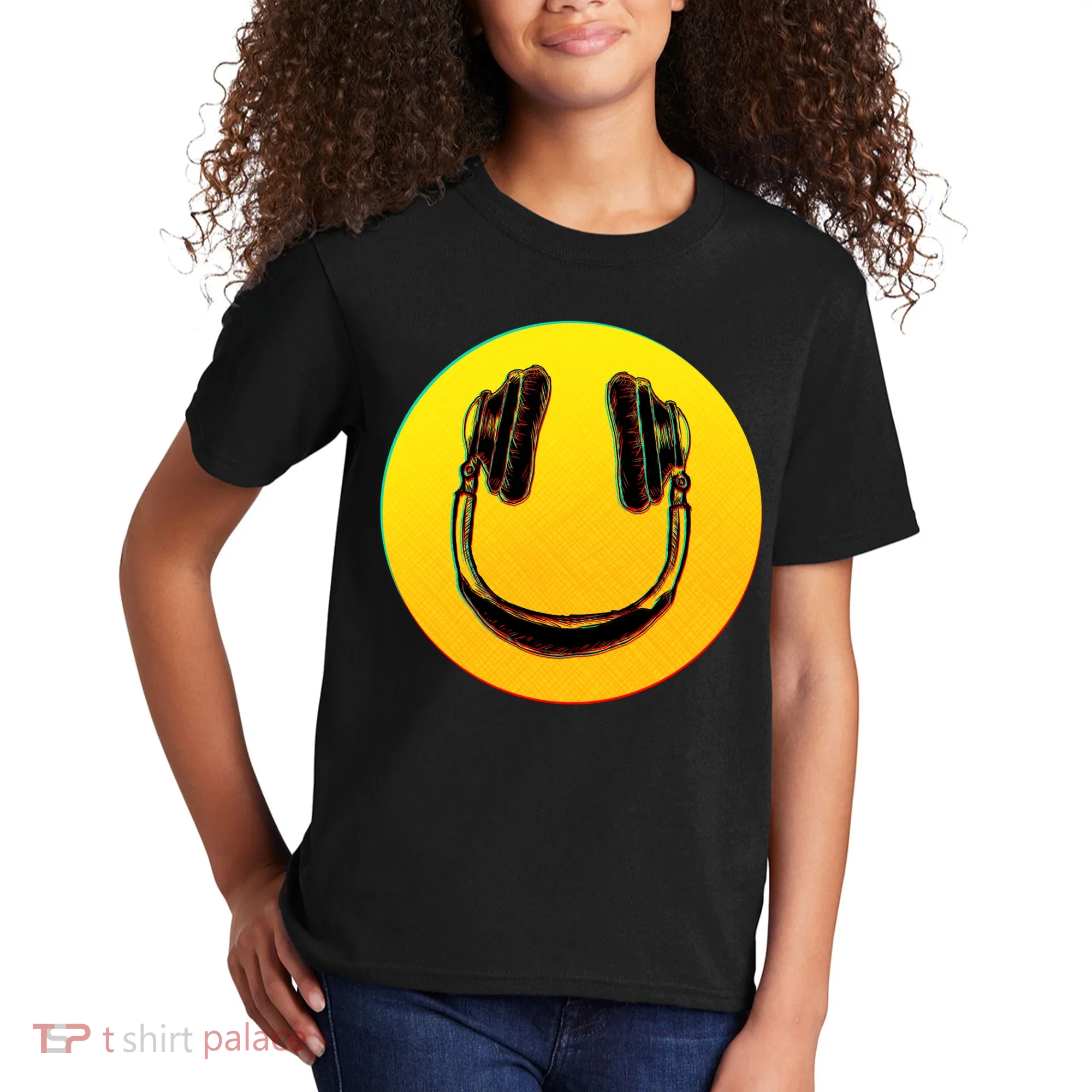Headphones Smiley Kids T-Shirt