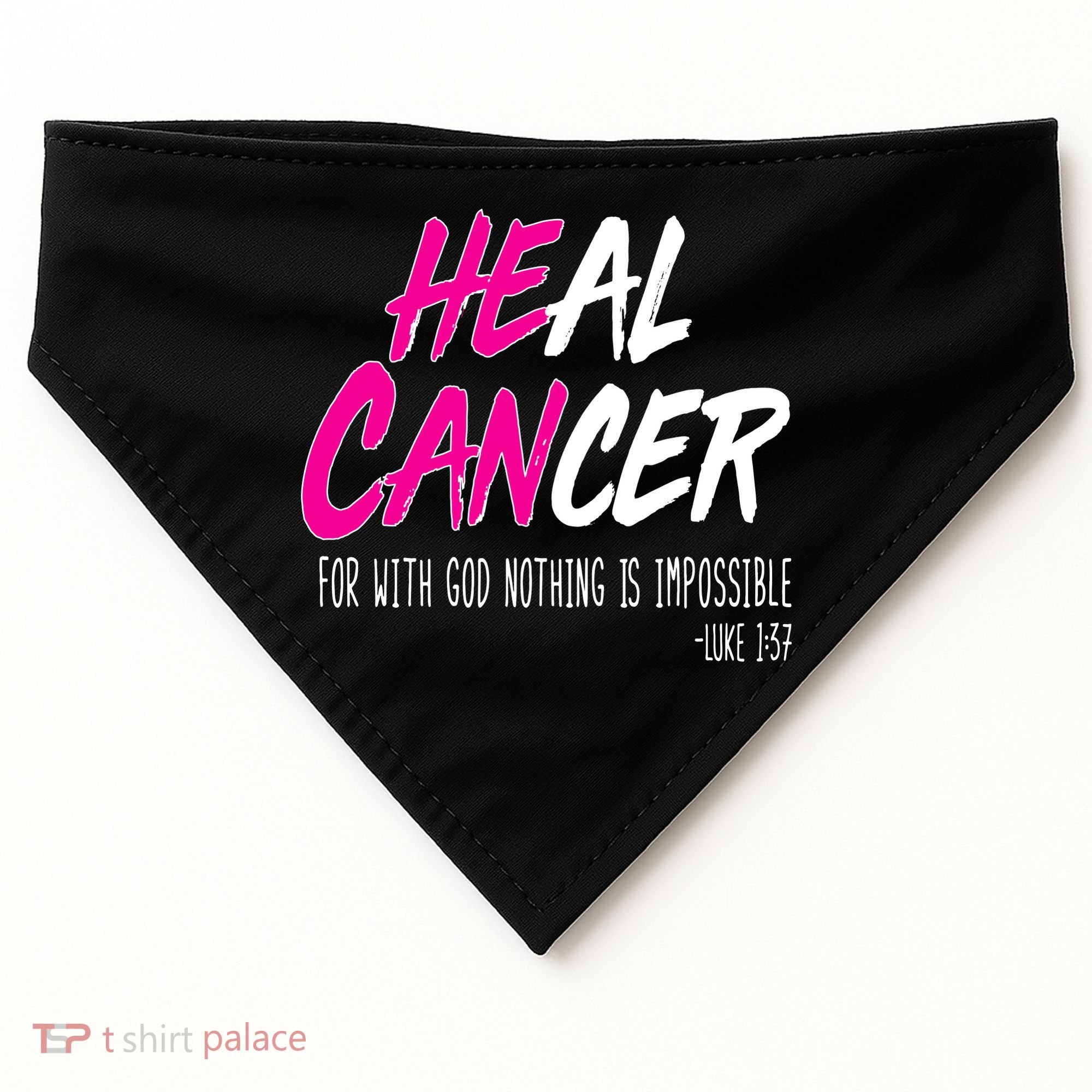 Heal Breast Cancer With God USA-Made Doggie Bandana