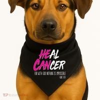 Heal Breast Cancer With God USA-Made Doggie Bandana thumb 1