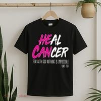Heal Breast Cancer With God T-Shirt thumb 2