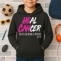 Heal Breast Cancer With God Kids Hoodie thumb 2