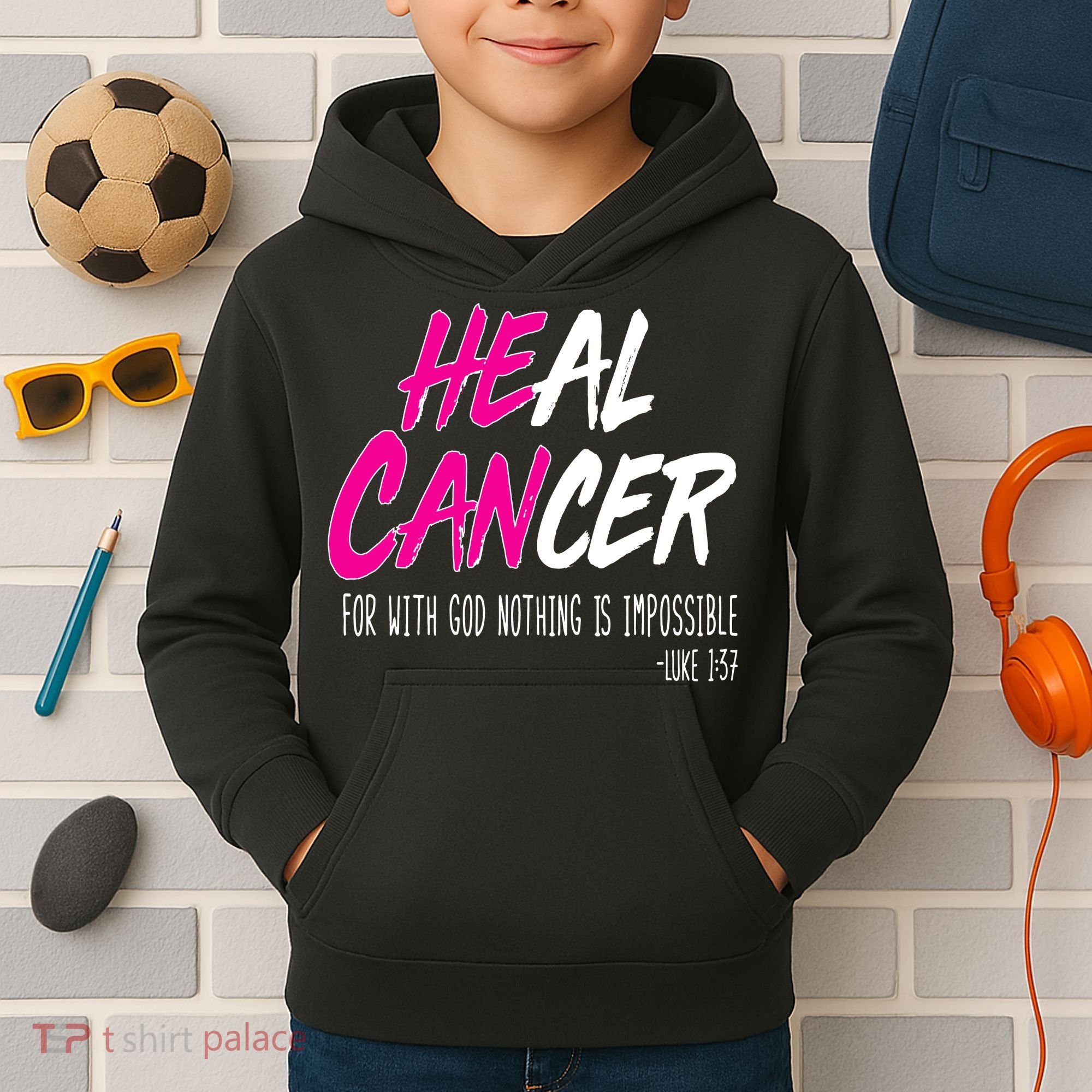 Heal Breast Cancer With God Kids Hoodie
