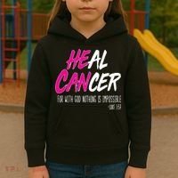 Heal Breast Cancer With God Kids Hoodie thumb 3