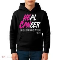 Heal Breast Cancer With God Kids Hoodie thumb 4