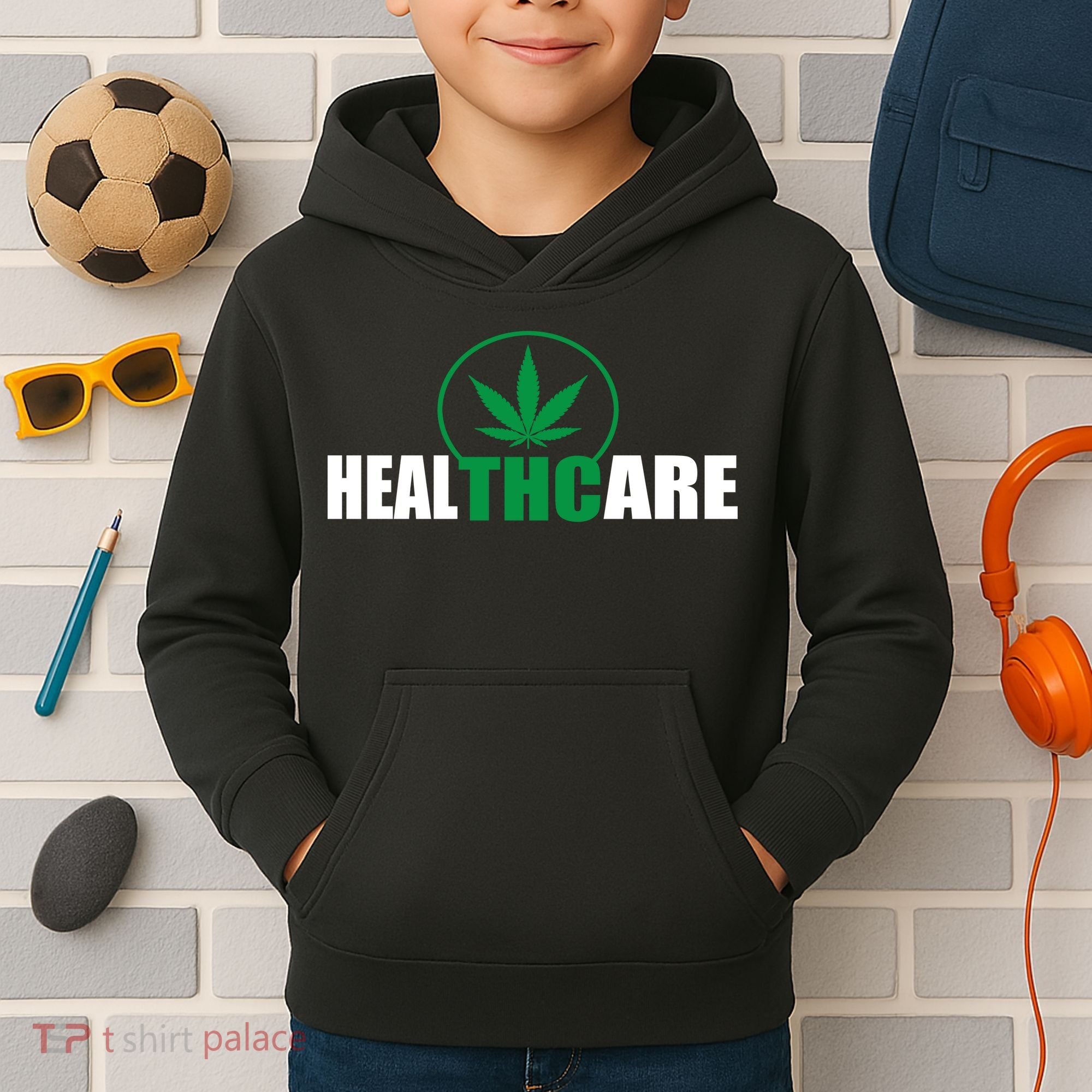 Health Care THC Weed Kids Hoodie