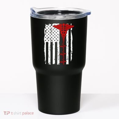 Healthcare Front line US Flag Tumbler