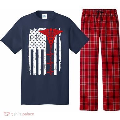 Healthcare Front line US Flag Pajama Set