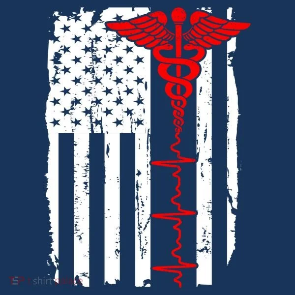 Healthcare Front line US Flag Women's Hoodie