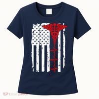 Healthcare Front line US Flag Women's T-Shirt thumb 0