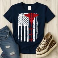 Healthcare Front line US Flag Women's T-Shirt thumb 3