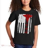 Healthcare Front line US Flag Kids T-Shirt thumb 2