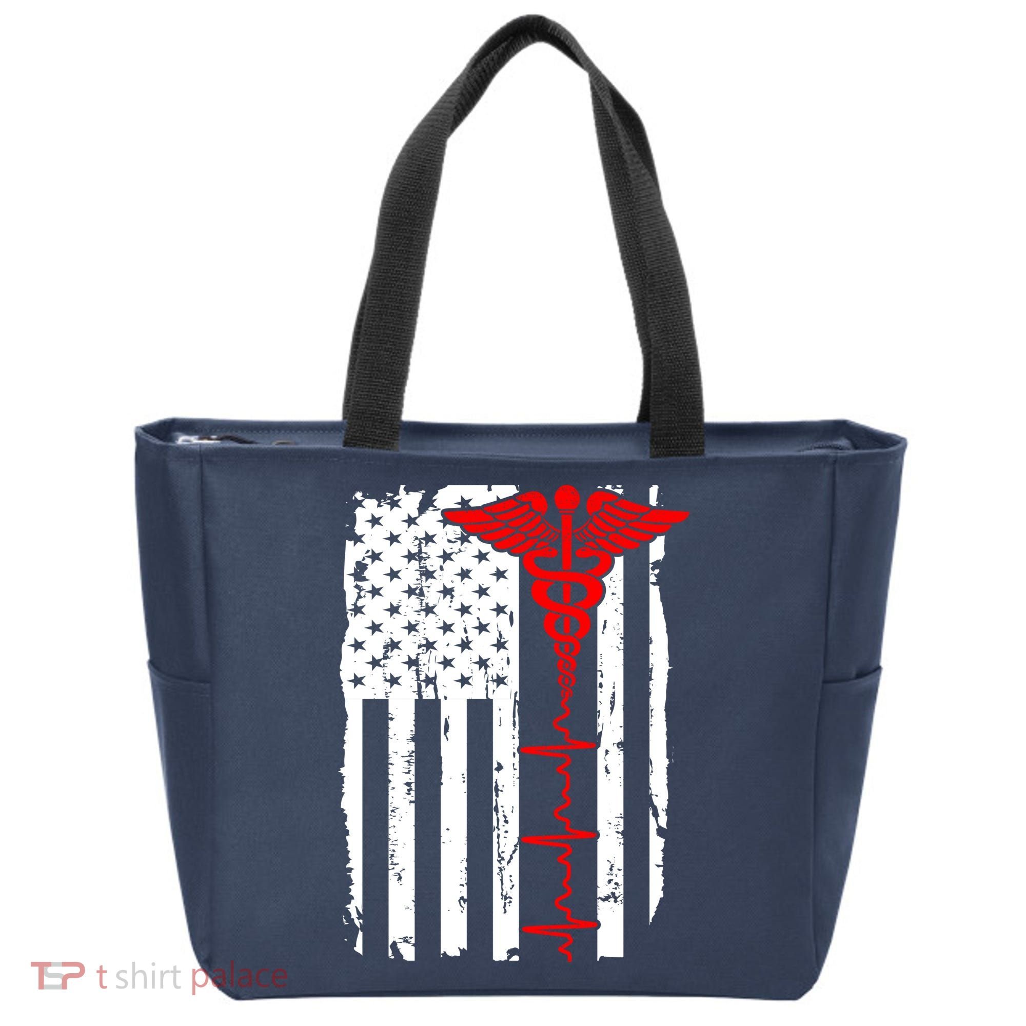 Healthcare Front line US Flag Tote Bag