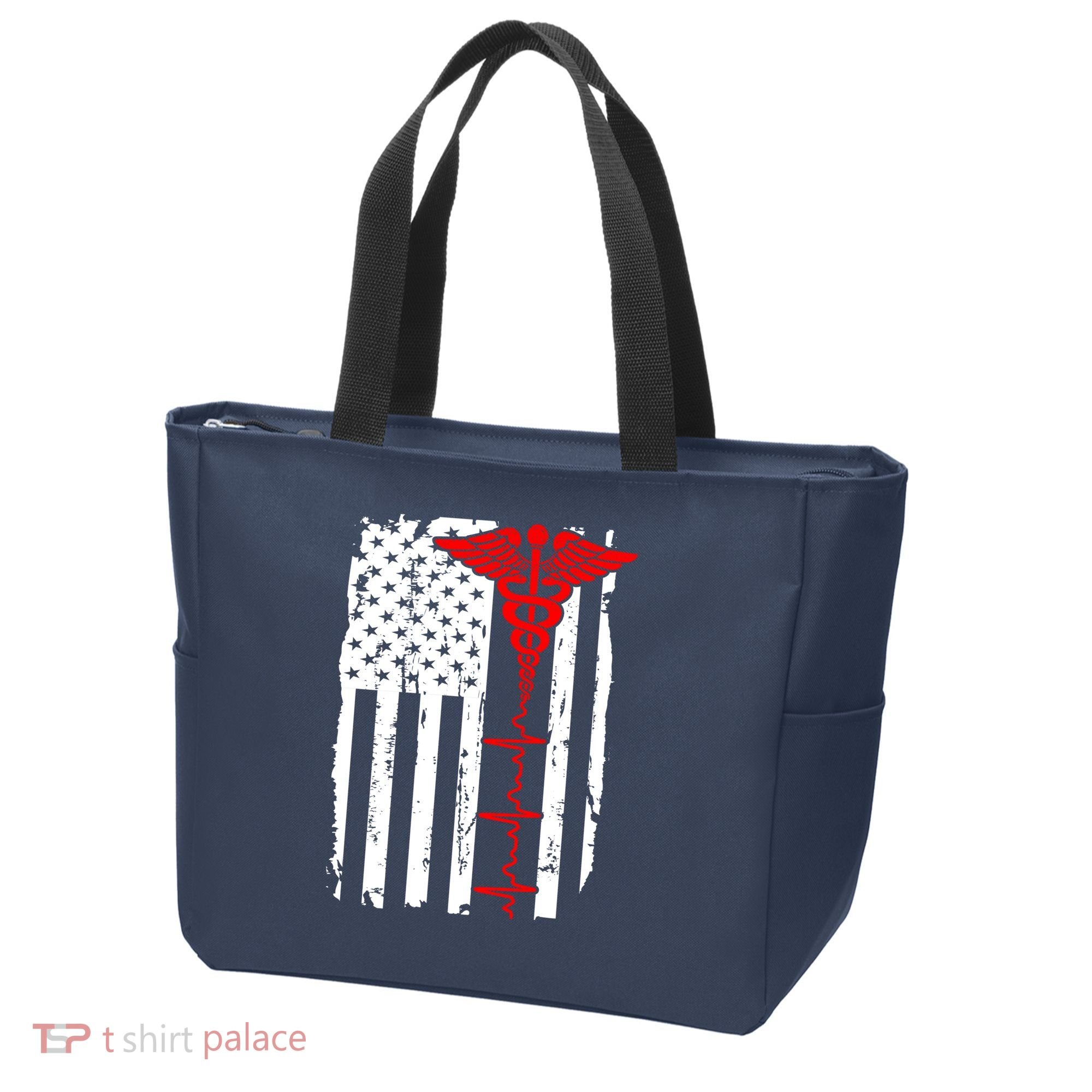 Healthcare Front line US Flag Tote Bag