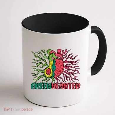 Heart And Avocado Coffee Mug back