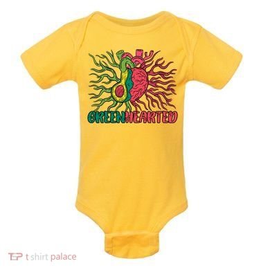 Heart And Avocado Baby Bodysuit