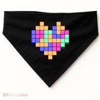 Heart Block Game Valentine's Day Gamer Love USA-Made Doggie Bandana thumb 0