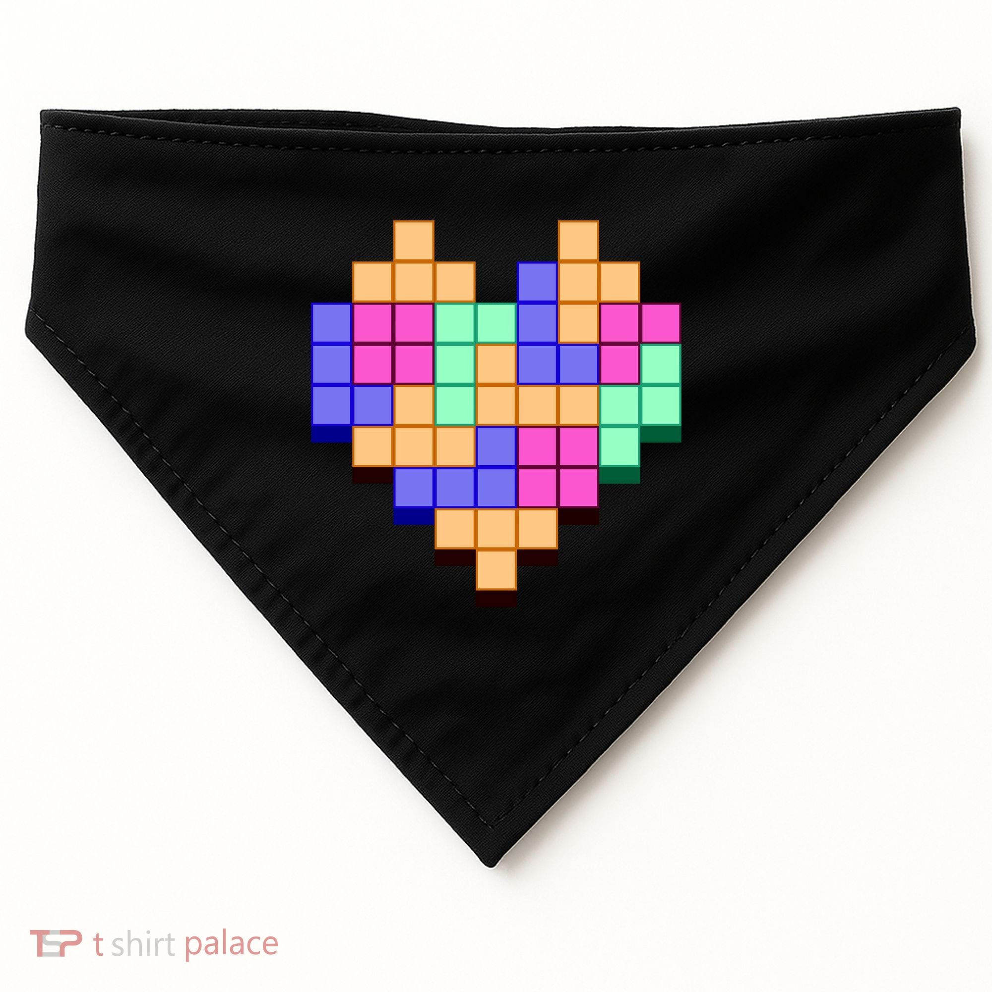 Heart Block Game Valentine's Day Gamer Love USA-Made Doggie Bandana