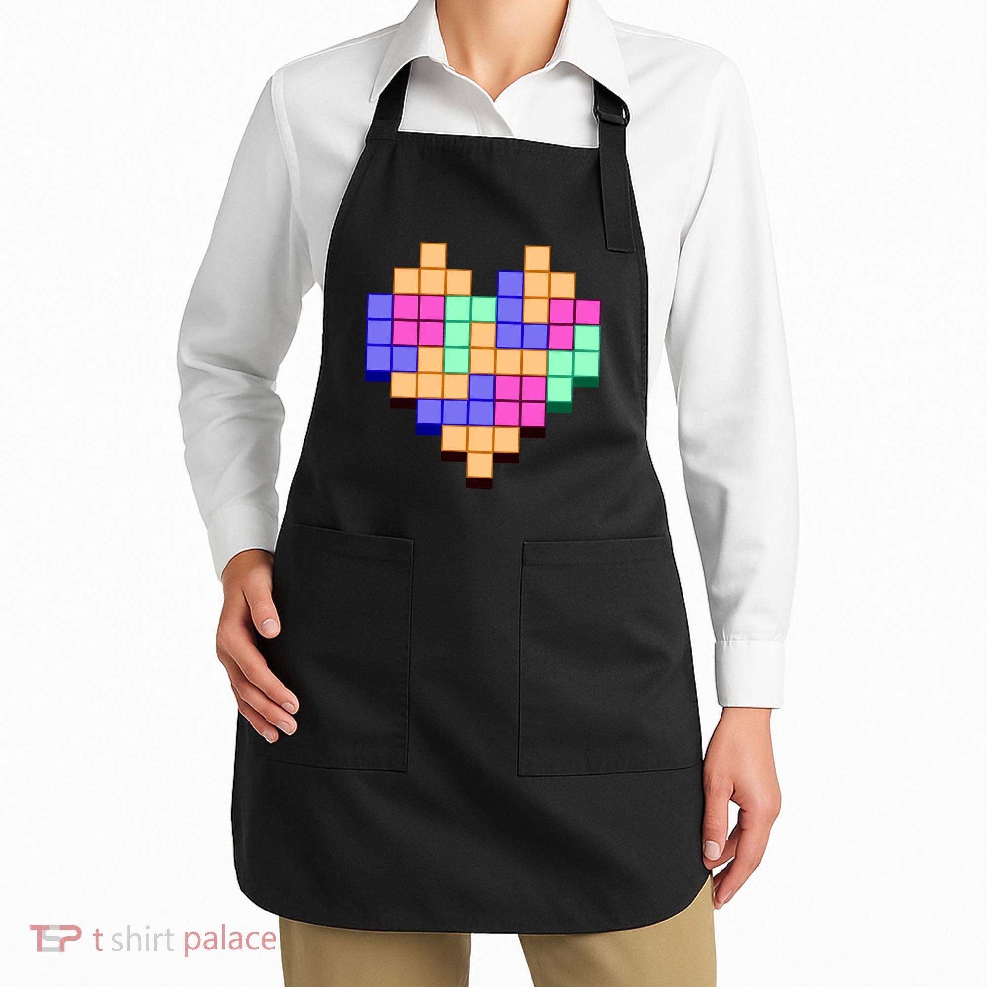 Heart Block Game Valentine's Day Gamer Love Apron