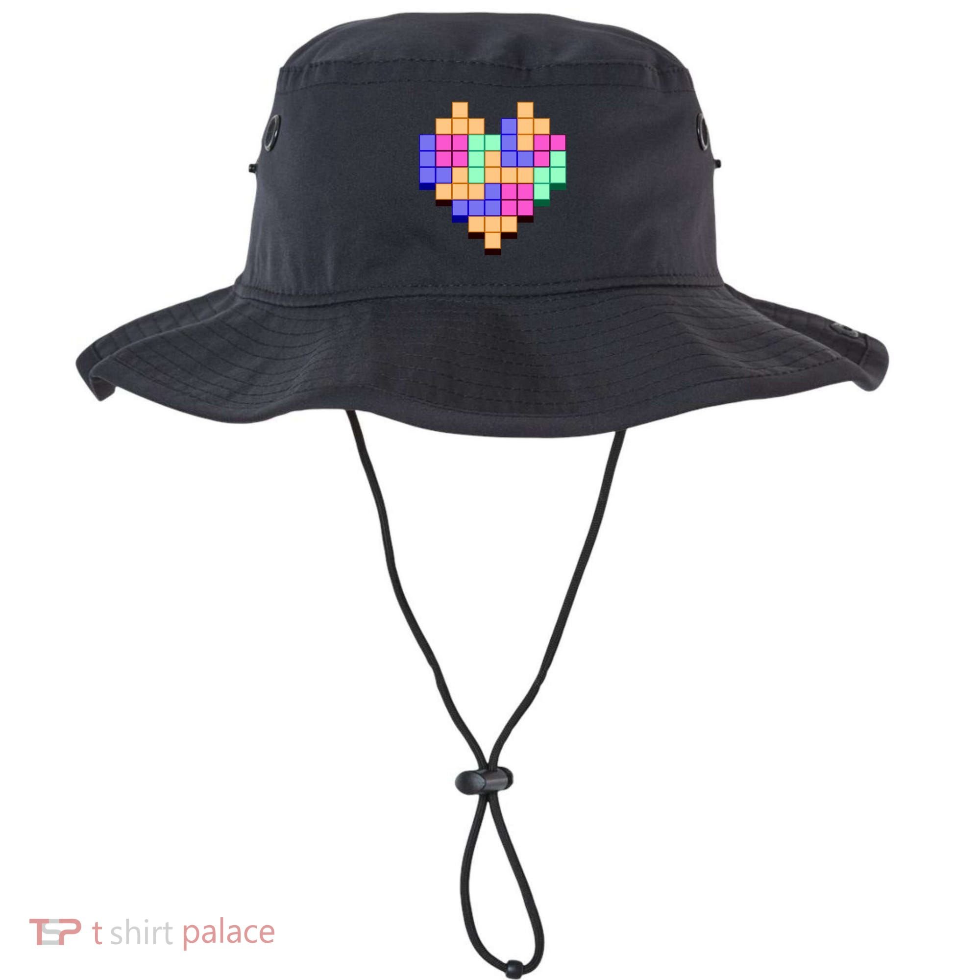Heart Block Game Valentine's Day Gamer Love Bucket Hat
