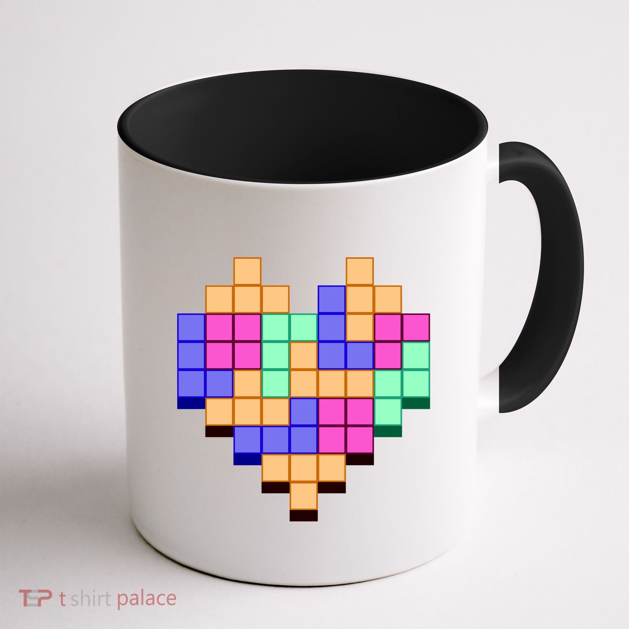 Heart Block Game Valentine's Day Gamer Love Coffee Mug