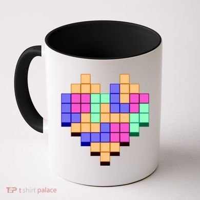 Heart Block Game Valentine's Day Gamer Love Coffee Mug