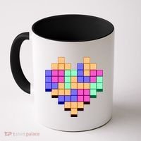 Heart Block Game Valentine's Day Gamer Love Coffee Mug thumb 0