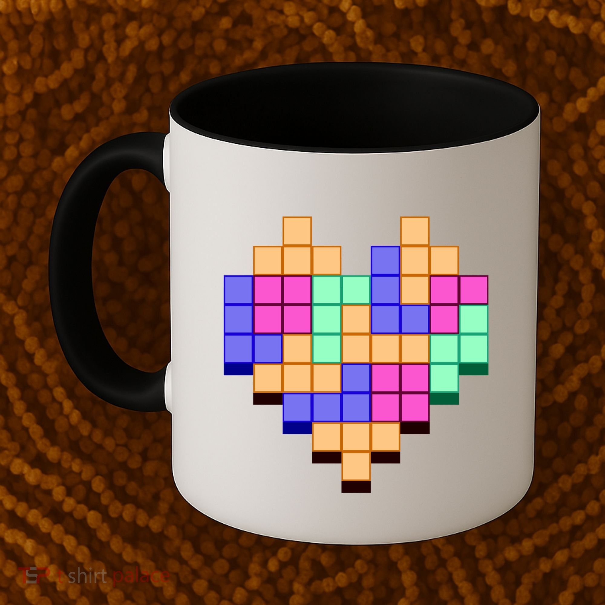Heart Block Game Valentine's Day Gamer Love Coffee Mug