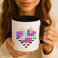 Heart Block Game Valentine's Day Gamer Love Coffee Mug thumb 3
