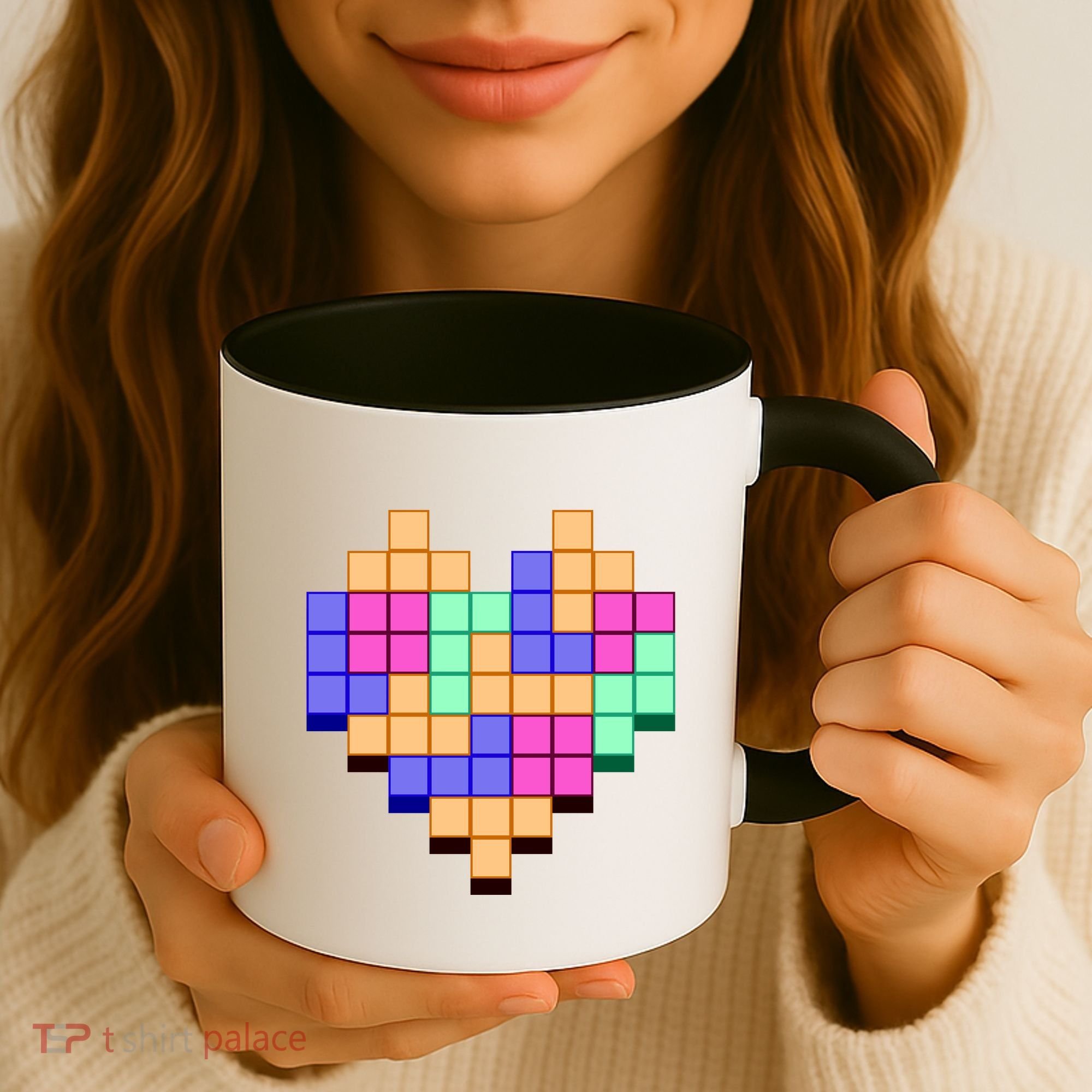 Heart Block Game Valentine's Day Gamer Love Coffee Mug