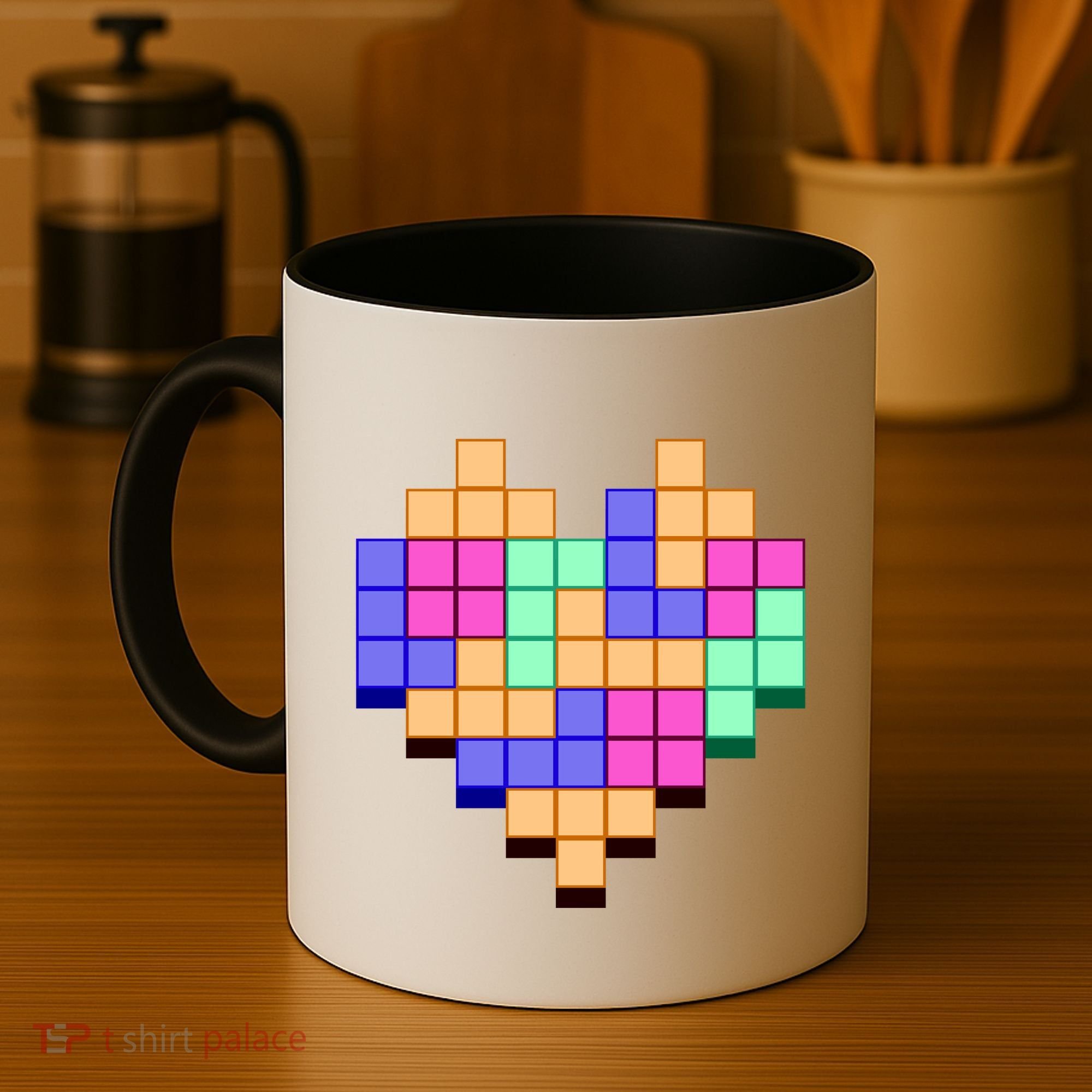 Heart Block Game Valentine's Day Gamer Love Coffee Mug