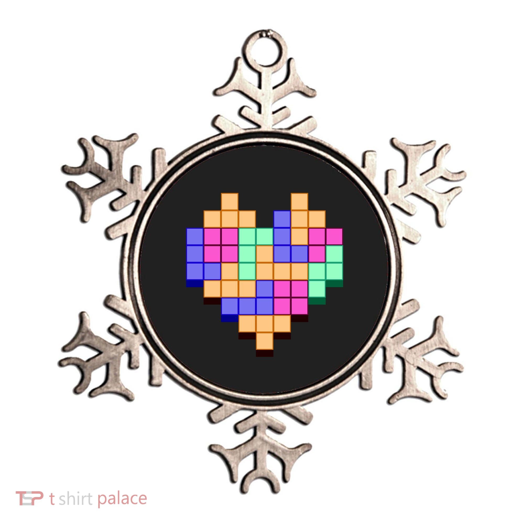 Heart Block Game Valentine's Day Gamer Love Ornament