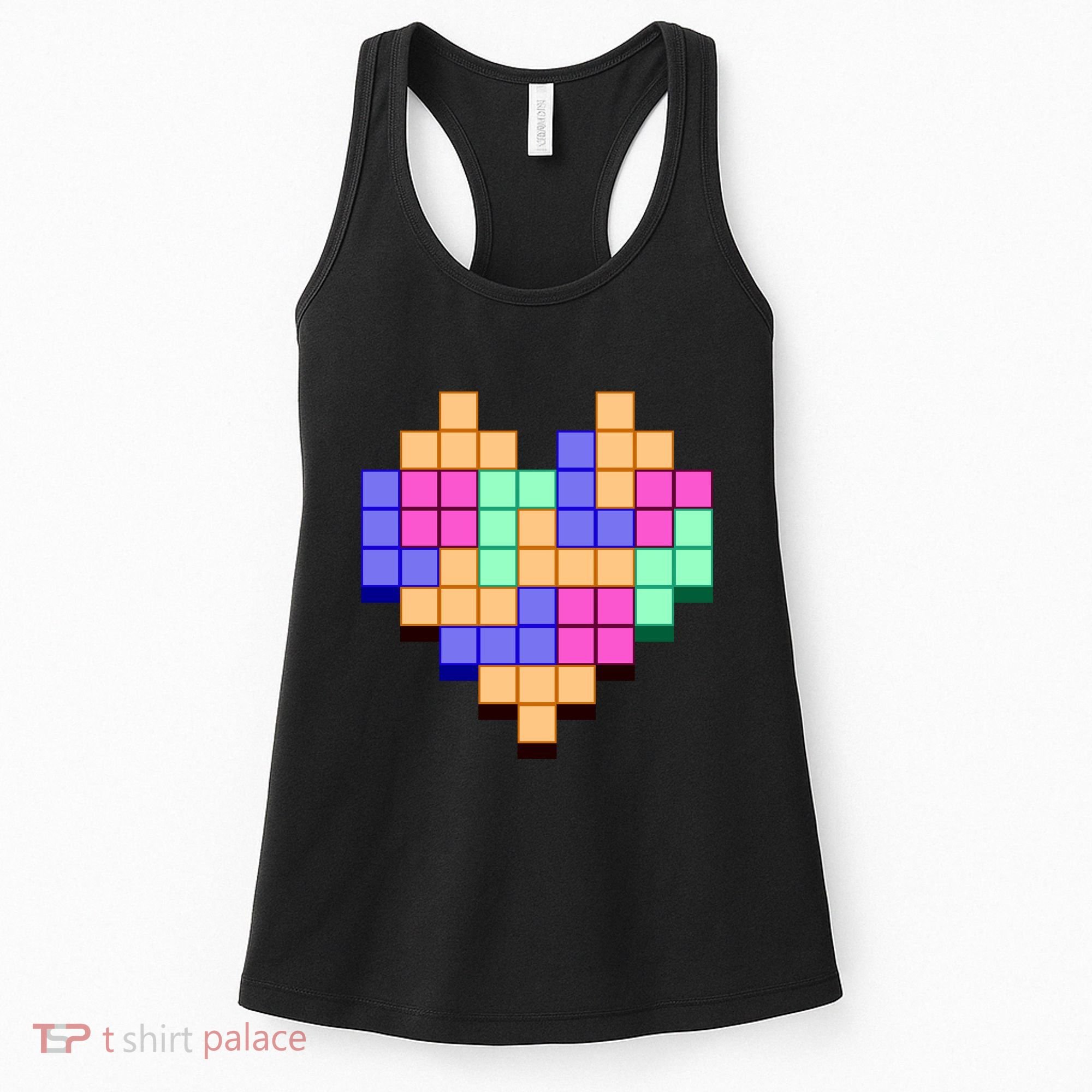 Heart Block Game Valentine's Day Gamer Love Women's Tank Top